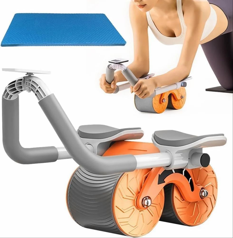 2-in-1 Abs Roller Wheel for Workouts عجلة البطن المزدوجة 2 في 1 للتمارين الرياضية