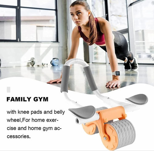 2-in-1 Abs Roller Wheel for Workouts عجلة البطن المزدوجة 2 في 1 للتمارين الرياضية